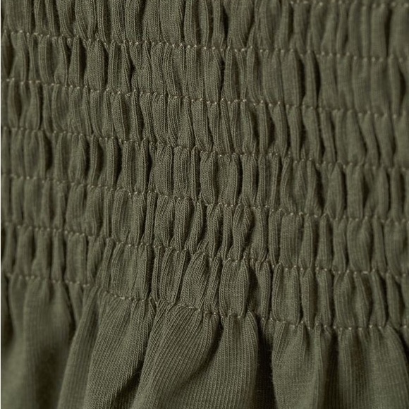 H&M Khaki Green Camisole Top with Smocking - Picture 5 of 8